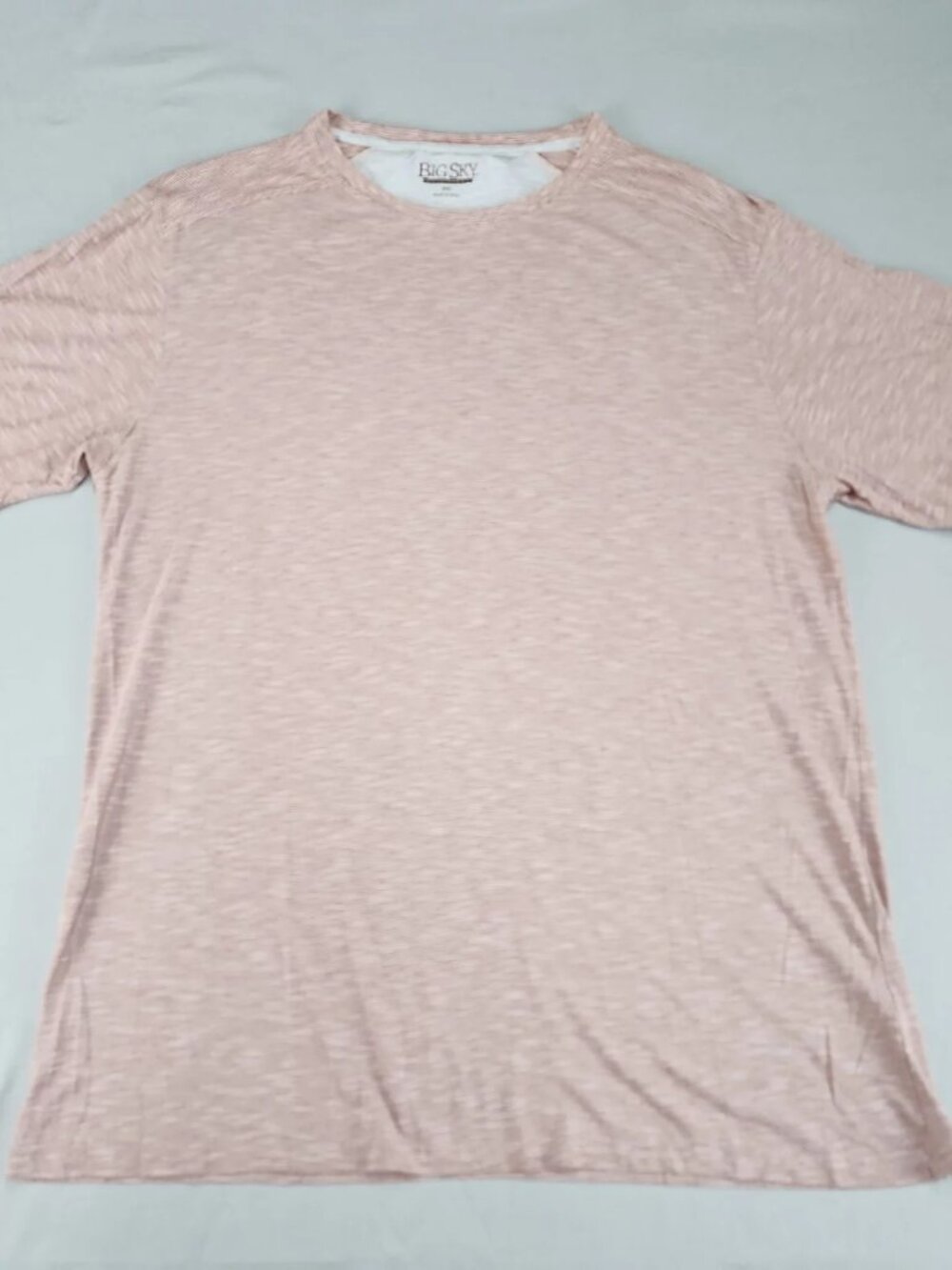 BIG SKY OUTFITTERS T-Shirt Men's XXL Pink Heathered Crew Neck Short Sleeve